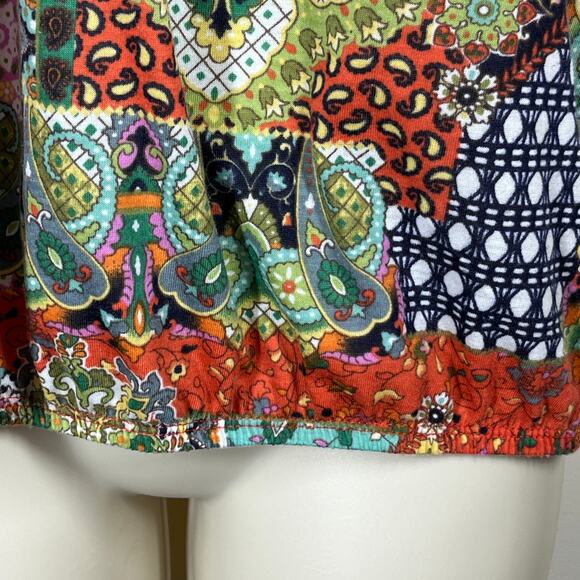 Whimsical Boho-Chic Top Juniors Sz XL (15-17) Beaded Free Spirits Patchwork - Picture 14 of 16